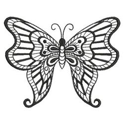 detailed butterfly machine embroidery pattern - Blackwork Butterfly for Hanging Decorations
