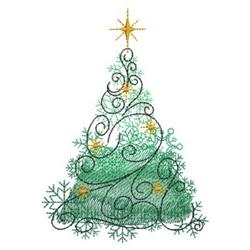 tree beginner-friendly machine embroidery - Blackwork Christmas Tree for Holiday Cards