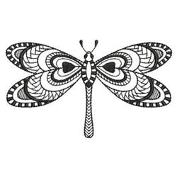 dragonfly beginner-friendly machine embroidery - Blackwork Dragonfly for kitchen aprons