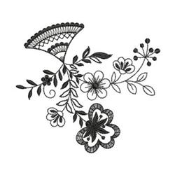 Blackwork Flowers - 4x4 leaf beginner-friendly embroidery design for reusable tote bags