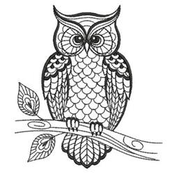 owl beginner-friendly machine embroidery - Blackwork Owl perfect for Holiday Cards