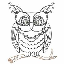 beginner-friendly owl machine embroidery pattern - Blackwork Owl for reusable tote bags