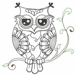 owl beginner-friendly machine embroidery - Blackwork Owls for kitchen tea towels