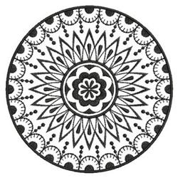 detailed circle machine embroidery pattern - Blackwork Quilt Circle for Earrings