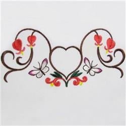 Bleeding Heart Border - 4x4 butterfly beginner-friendly embroidery design for patchwork quilt blocks