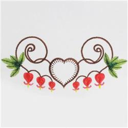 beginner-friendly valentine butterfly machine embroidery pattern - Bleeding Heart Border for decorative pillow covers