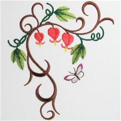 butterfly beginner-friendly machine embroidery - Bleeding Hearts for kitchen tea towels