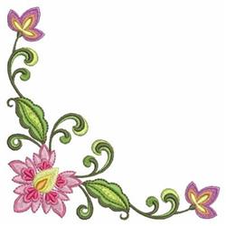 Blooming Corner - 5x7 leaf detailed machine embroidery design perfect for Capes