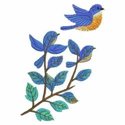 detailed bird machine digital embroidery pattern - Blue Bird perfect for kitchen aprons