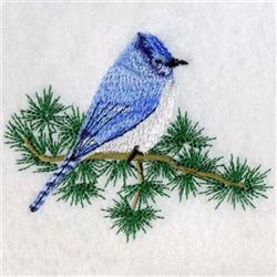 bird beginner-friendly machine embroidery - Blue Jay perfect for reusable tote bags