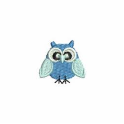 quick stitch owl machine embroidery pattern - Blue Mini Owl perfect for kitchen aprons