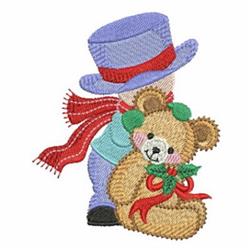 Boy & Teddy - 4x4 bear cub detailed embroidery design for Kids Pajama Sets
