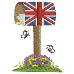 detailed mailbox machine embroidery pattern - British Mailbox for decorative pillow covers