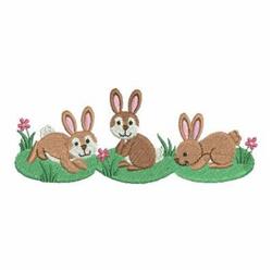 detailed bunny rabbit machine embroidery pattern - Bunny Border for patchwork quilt blocks