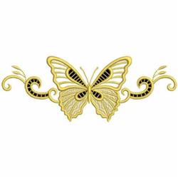 detailed butterfly machine embroidery pattern - Butterfly Cutwork Border for reusable tote bags