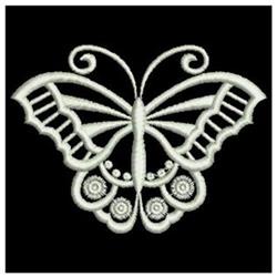 Elegant butterfly in intricate FSL design, featuring ornate wings with delicate swirls on a black background.
