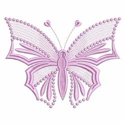 FSL butterfly with elegant pink wings featuring delicate bead-like details and intricate patterns.