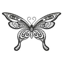 Delicate butterfly with intricate wing patterns and symmetrical design, perfect for embroidery projects.
