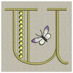 butterfly quick stitch machine embroidery - Butterfly Monogram U for kitchen aprons
