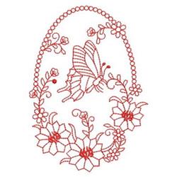 beginner-friendly butterfly redwork machine embroidery pattern - Butterfly Redwork for kitchen tea towels