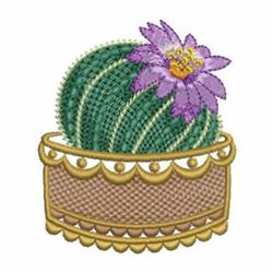 Cactus Flower - 4x4 flower detailed embroidery design for patchwork quilt blocks