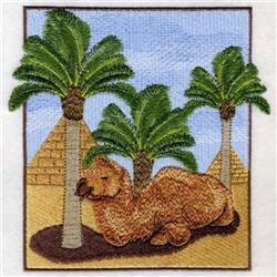 pyramind detailed machine embroidery - Camel & Pyramind for decorative pillow covers