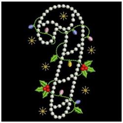 beginner-friendly christmas cane machine embroidery pattern - Candlewick Candy Cane for kitchen tea towels
