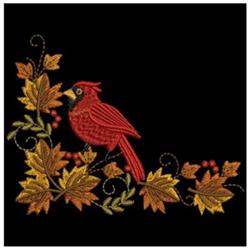 bird detailed machine embroidery - Cardinal Corner perfect for patchwork quilt blocks