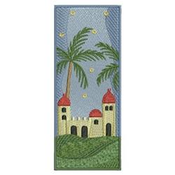 Castle Scene - 5x7 scene detailed machine embroidery design for patchwork quilt blocks