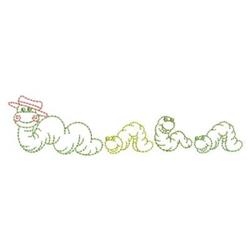 Playful caterpillar with a colorful hat, featuring soft curves and pastel shades in a whimsical design.