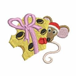 beginner-friendly christmas gift machine embroidery pattern - Cheese & Mouse Gift for insulated lunch bags
