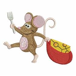 Cheese Sack Mouse - 4x4 mouse beginner-friendly embroidery design for kitchen tea towels