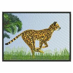 detailed cat machine embroidery pattern - Cheetah perfect for reusable tote bags