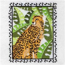 cat detailed machine digital embroidery - Cheetah Frame perfect for reusable tote bags