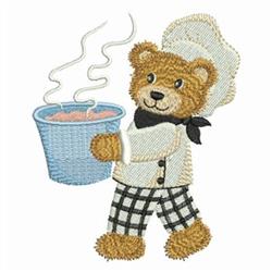 Chef Teddy - 4x4 bear detailed machine embroidery design perfect for kitchen tea towels