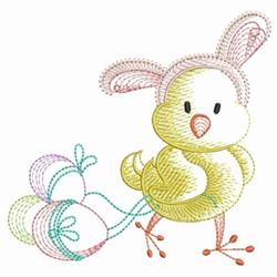 bunny rabbit beginner-friendly machine embroidery - Chick With Eggs for patchwork quilt blocks