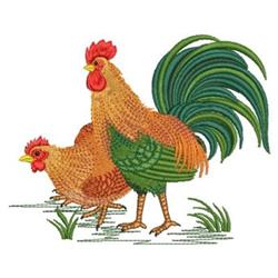 Chickens - 4x4 bird detailed machine embroidery design perfect for kitchen tea towels