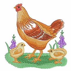 Chickens - 4x4 bird detailed machine embroidery design for Kids Backpacks