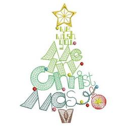 Christmas Tree - 4x4 tree beginner-friendly embroidery design for kitchen tea towels
