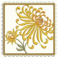 chrysanthemum detailed machine embroidery - Chrysanthemums perfect for kitchen aprons
