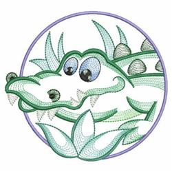 detailed aligator machine embroidery pattern - Circle Aligator for reusable tote bags