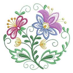 floral detailed machine embroidery - Circle Florals perfect for reusable tote bags