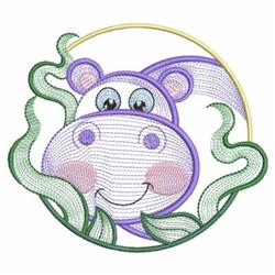 leaf detailed machine digital embroidery - Circle Hippo perfect for reusable tote bags