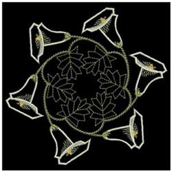 beginner-friendly lily machine embroidery pattern - Circular Calla Lily for Cushion Covers