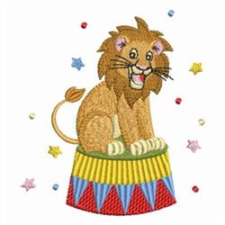 detailed cat machine embroidery pattern - Circus Lion perfect for reusable tote bags