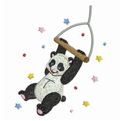 beginner-friendly panda machine embroidery pattern - Circus Panda for patchwork quilt blocks