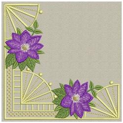 leaf detailed machine digital embroidery - Clematis Corner perfect for kitchen aprons