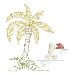 beginner-friendly summer sunflower machine embroidery pattern - Coconut Palm for decorative pillow covers