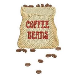 Coffee Beans - 4x4 bean detailed machine embroidery design for kitchen tea towels