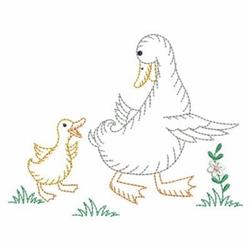 Colorwork Ducks - 4x4 bird quick stitch embroidery design for Kids Apparel